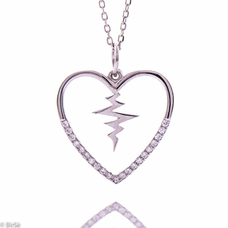 Silver Necklace - Heart 