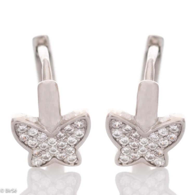 Silver earrings - Rings with butterflies