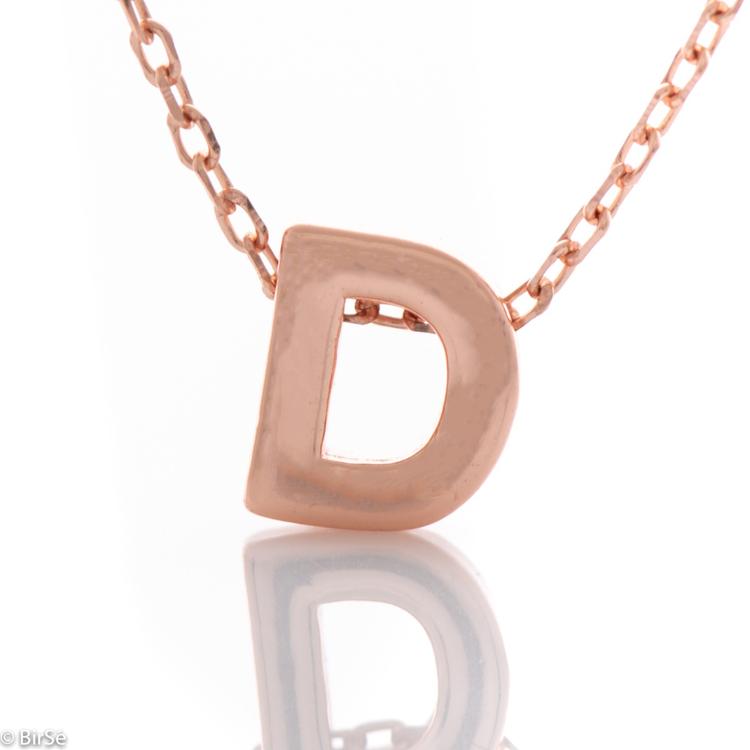 Silver necklace - letter D 