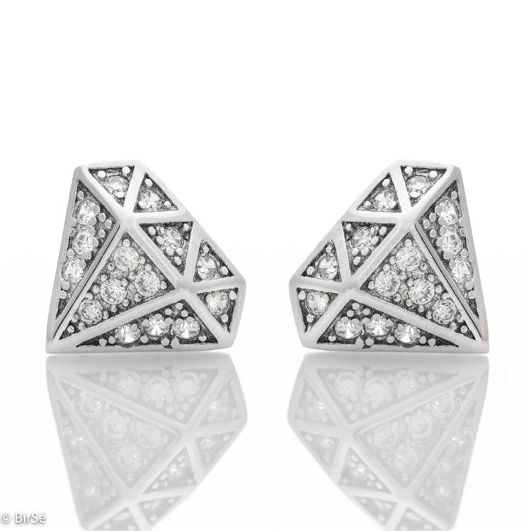 Silver earrings - Diamond