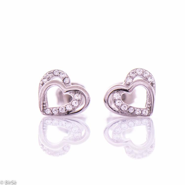 Silver Earrings - Hearts