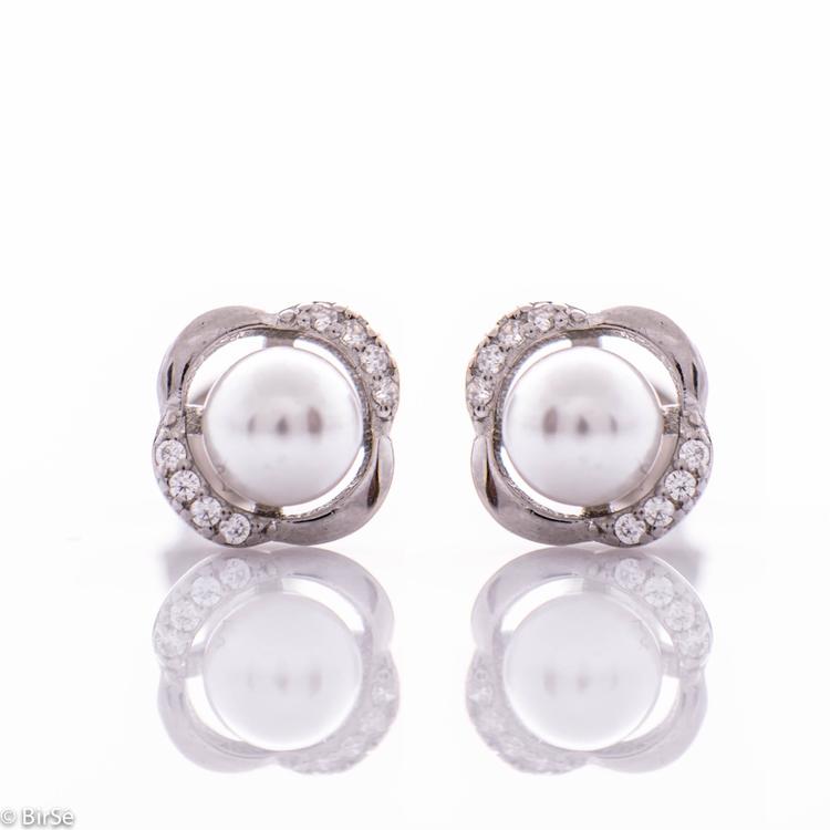 Silver earrings - Pearls