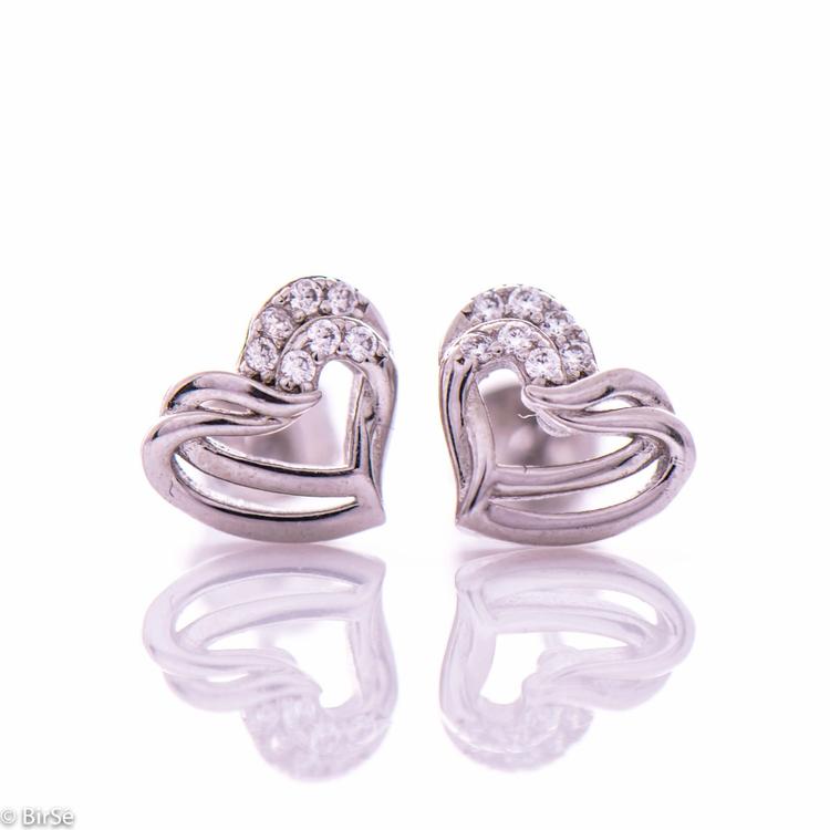 Silver Earrings - Hearts