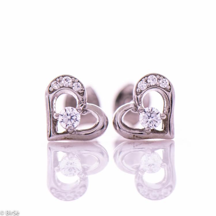 Silver Earrings - Hearts