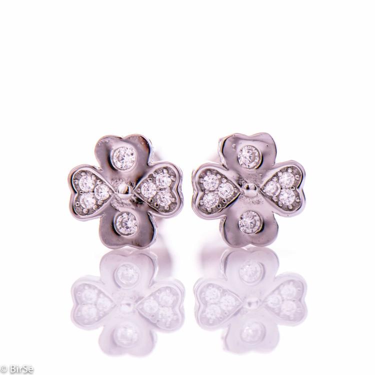 Silver earrings - Clovers