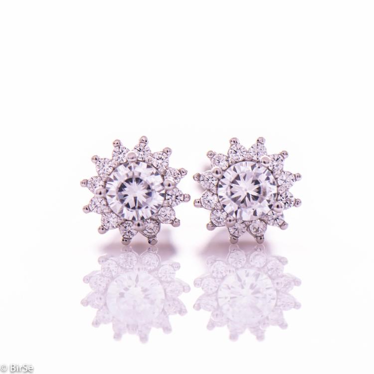 Silver earrings - snowflakes