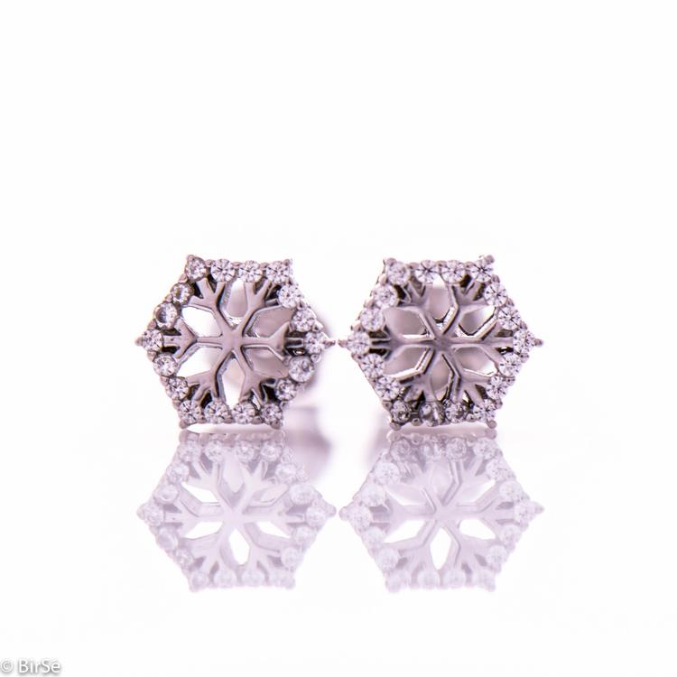 Silver earrings - Snowflakes