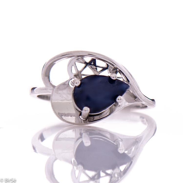 Silver ring - Natural sapphire 1,00 ct. 