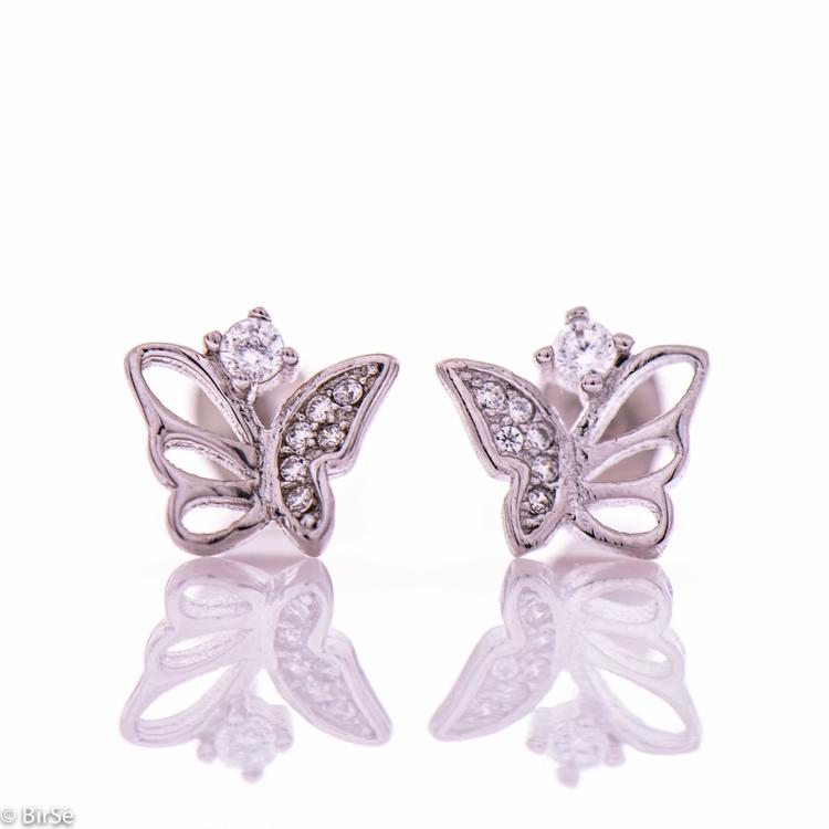 Silver earrings - Butterflies