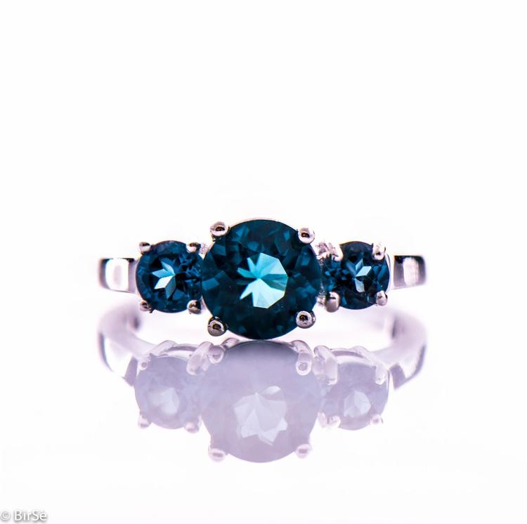 Silver Ring - Natural London topaz 1,77 ct.