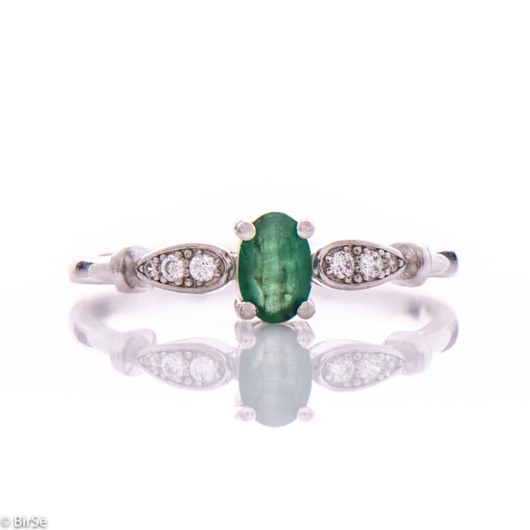 Silver ring - Natural emerald 0,25 ct.