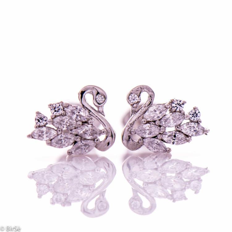 Silver earrings - Swans