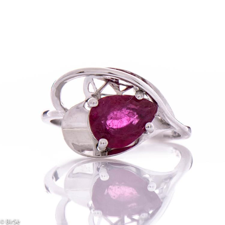 Silver ring - Natural ruby 1,00 ct.