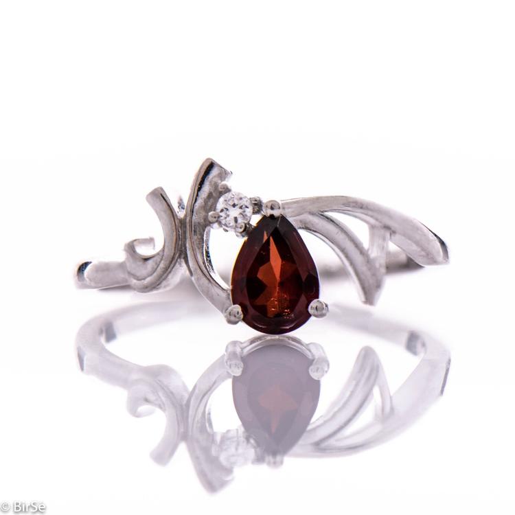 Silver ring - Natural garnet 0,40 ct.