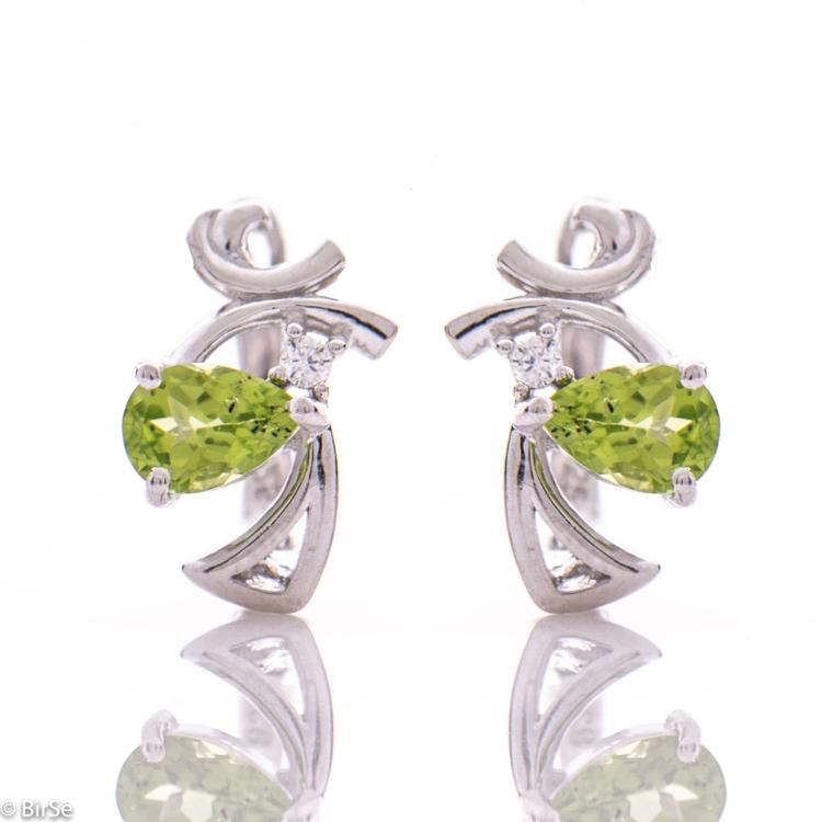 Silver earrings - Natural peridot 0,90 ct.