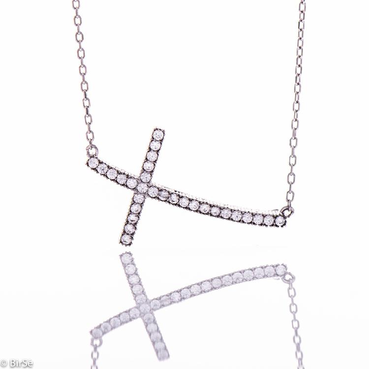 Silver necklace - Cross