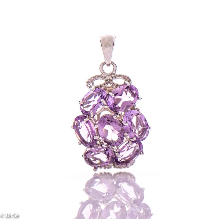 Silver pendant - Natural amethyst 5,95 ct.