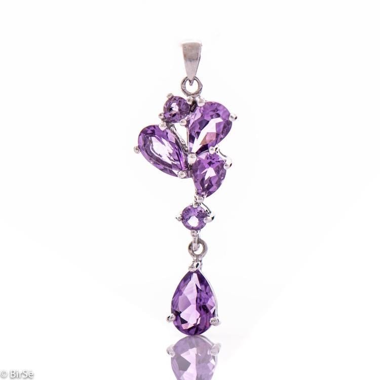 Silver pendant - natural amethyst 4,45 ct.