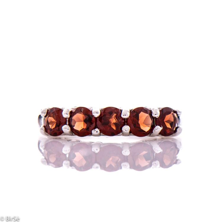 Silver ring - Natural garnet 0,65 ct.