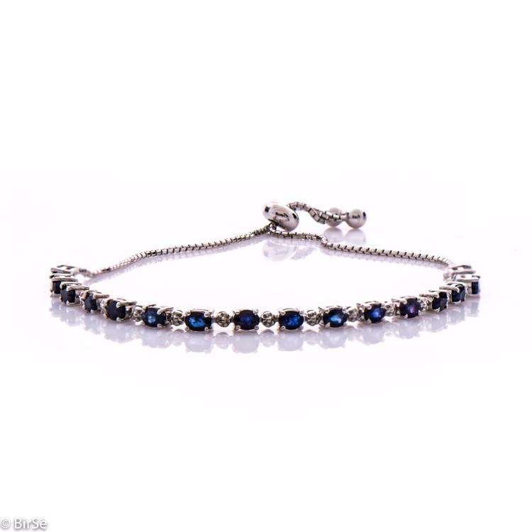 Silver bracelet - Natural sapphire 114