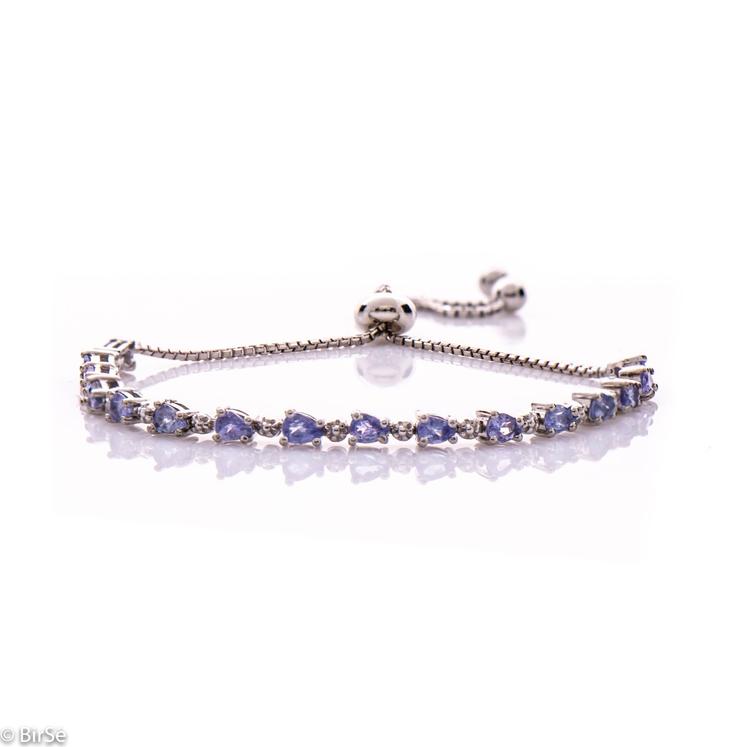 Silver bracelet - Natural tanzanite 117