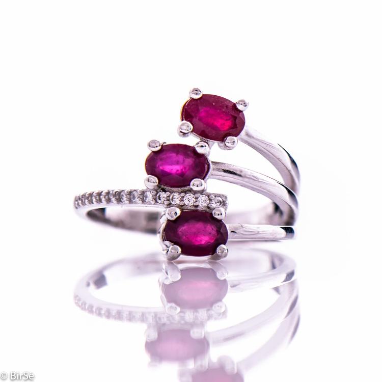 Silver ring - Natural ruby 1,05 ct.