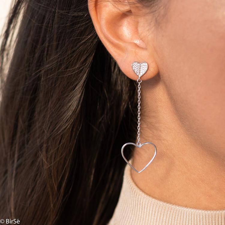 Silver Earrings - Hearts