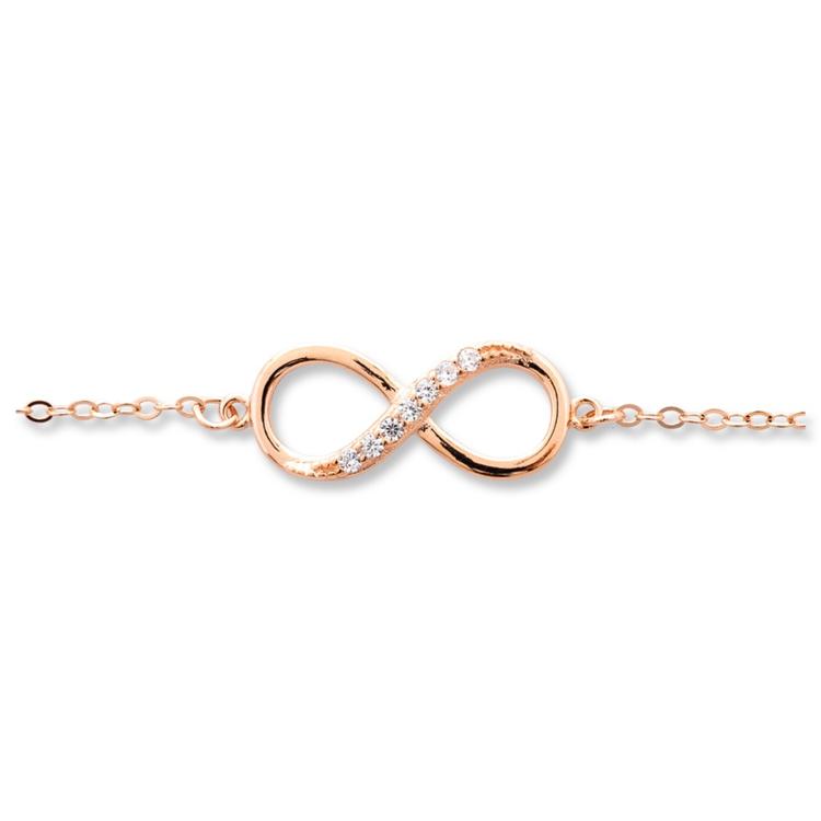 Silver Bracelet - Pink Infinity