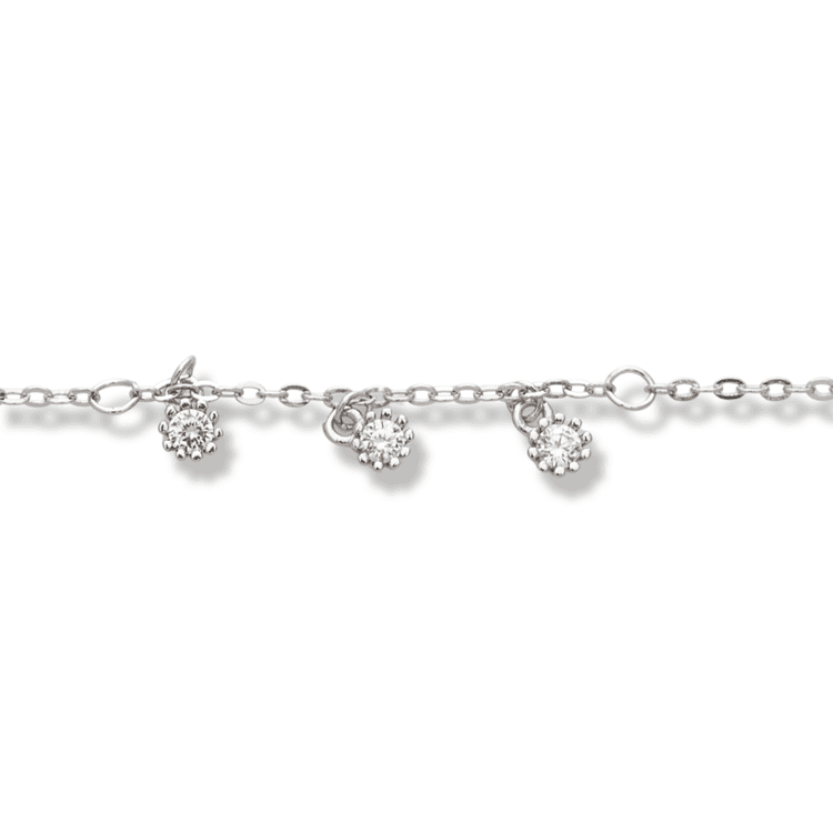 Silver bracelet - Dancing zircons