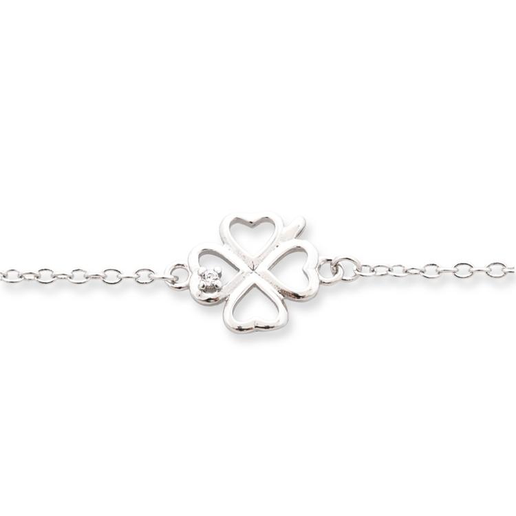 Silver bracelet - delicate clover 