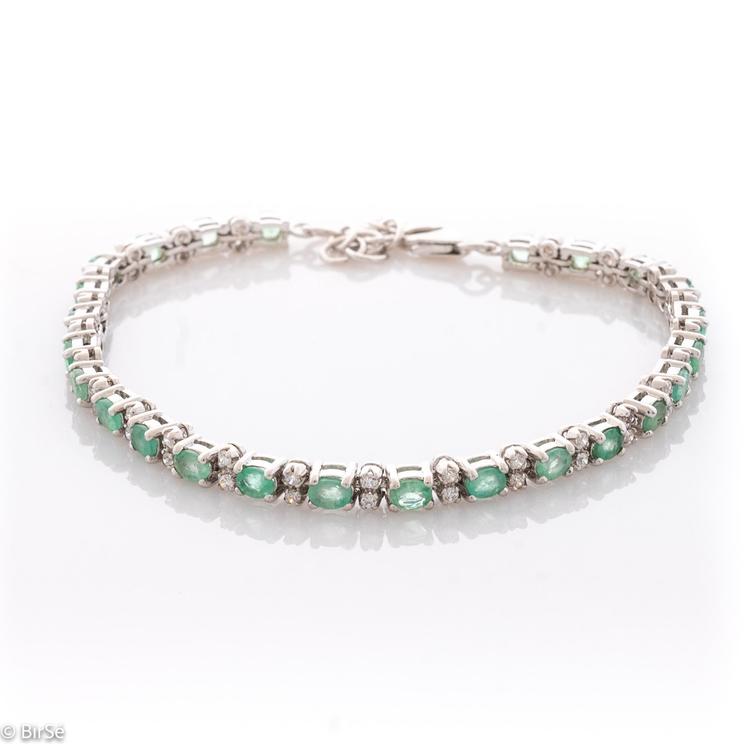 Silver bracelet - Natural Emerald 6,25 ct.