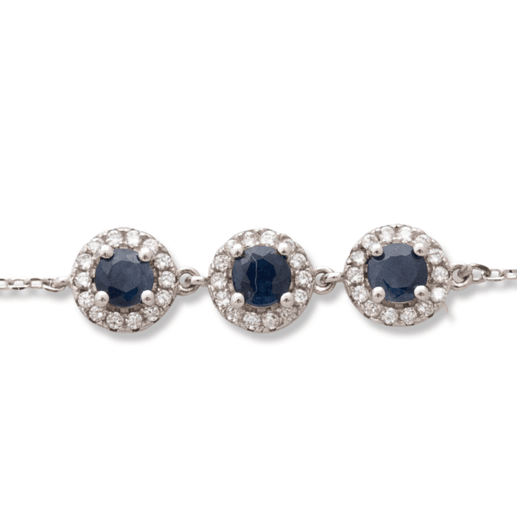 Silver bracelet - Natural Sapphire 2,04 ct.