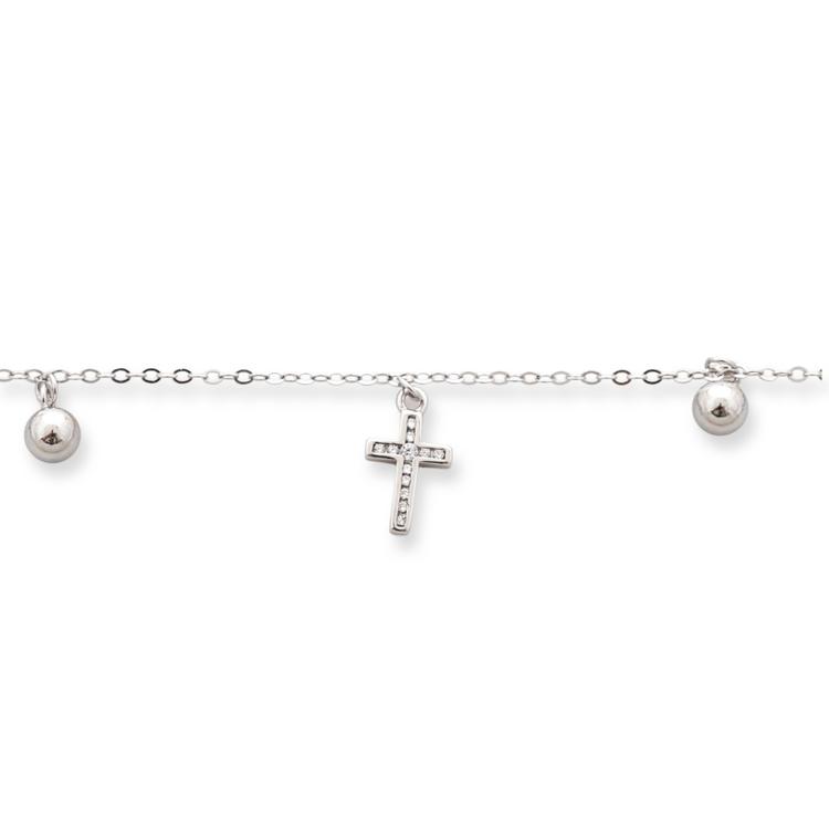 Silver ankle bracelet - Crosses