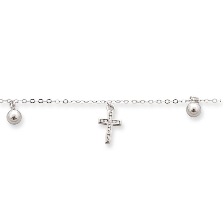 Silver ankle bracelet - Crosses