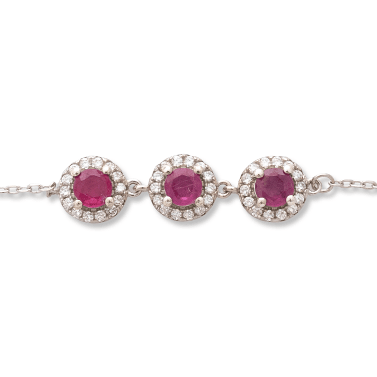 Silver bracelet - Natural Ruby 2,04 ct.