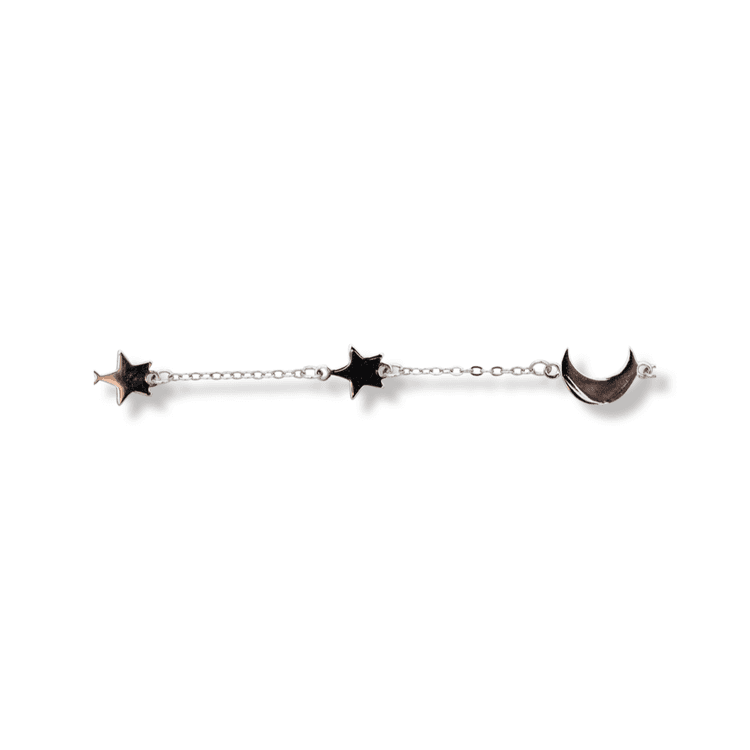 Silver bracelet - Moon and Stars