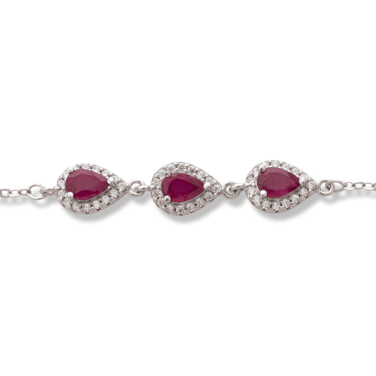 Silver bracelet - Drop Natural Ruby 1,50 ct.