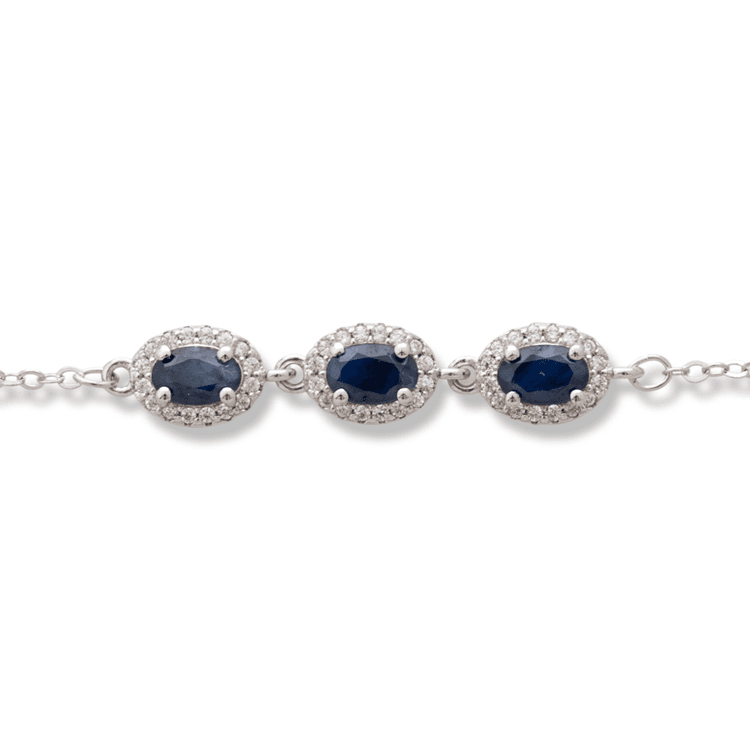 Silver bracelet - Natural Sapphire 1,80 ct.
