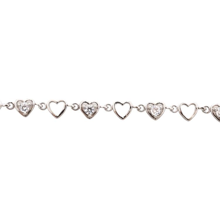 Silver Bracelet - Hearts 