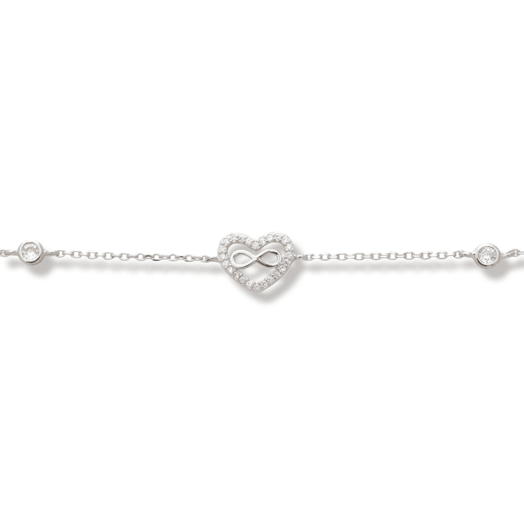 Silver bracelet - Infinity and Love