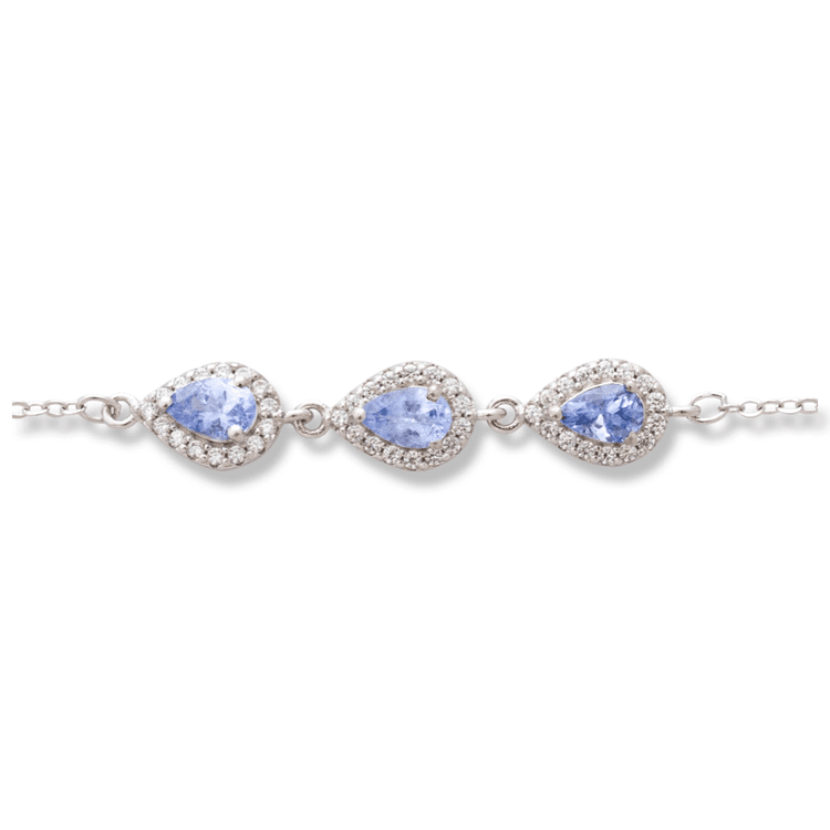 Silver bracelet - Drop Natural Tanzanite 1,35 ct.