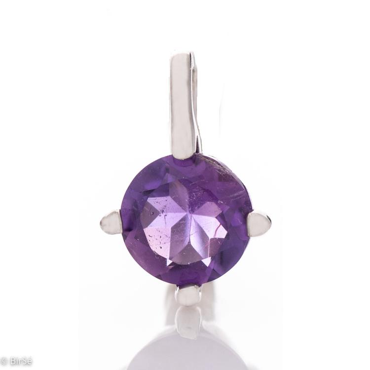 Silver pendant – Natural Amethyst 1,30 ct.