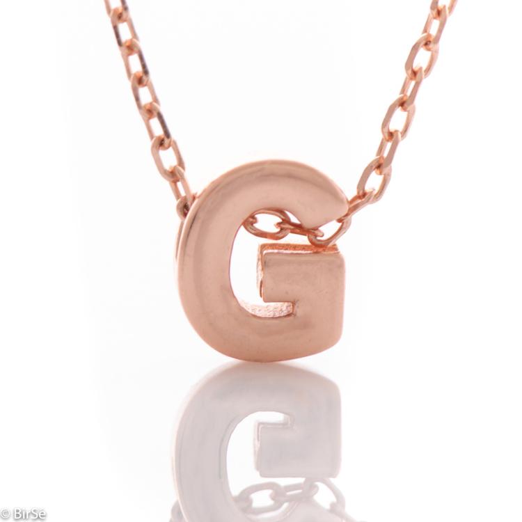 Silver necklace - letter G 