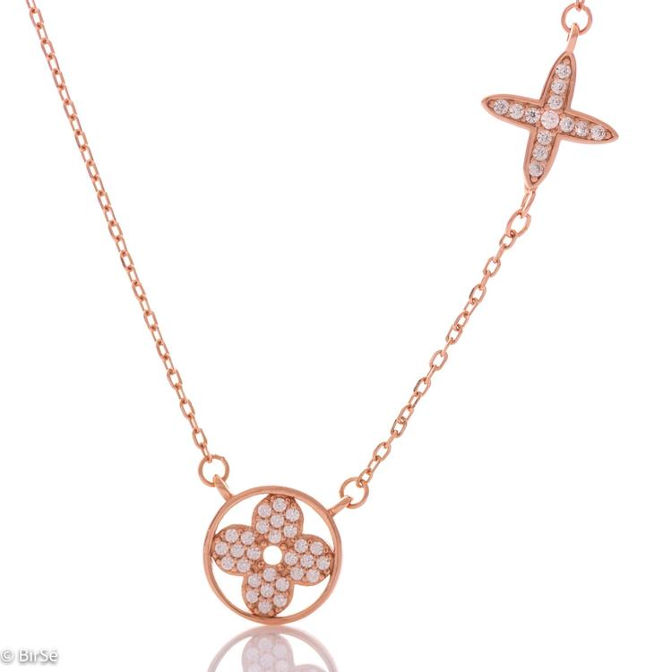 Silver necklace - Flowers 