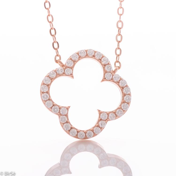 Silver necklace - Clover 