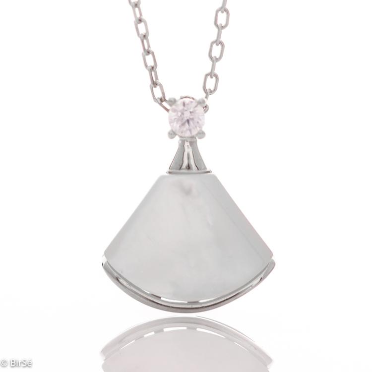 Silver necklace - Mother of pearl