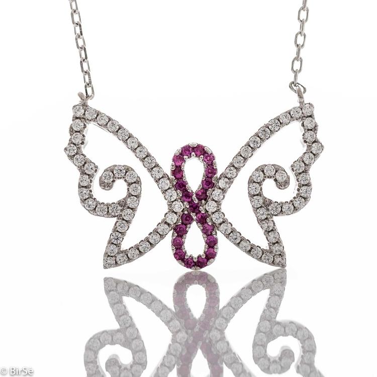 Silver necklace - Butterfly and infinity 