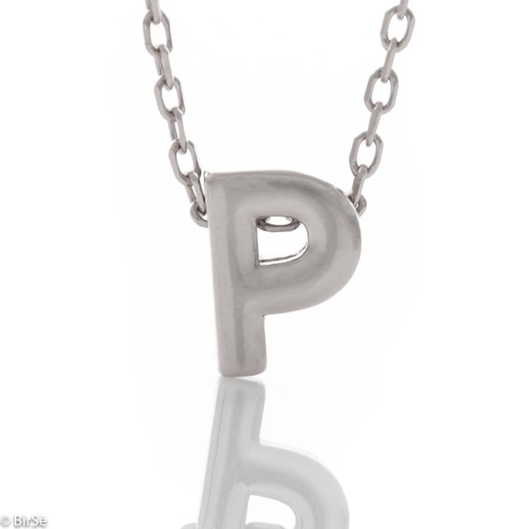 Tender silver necklace - letter R 