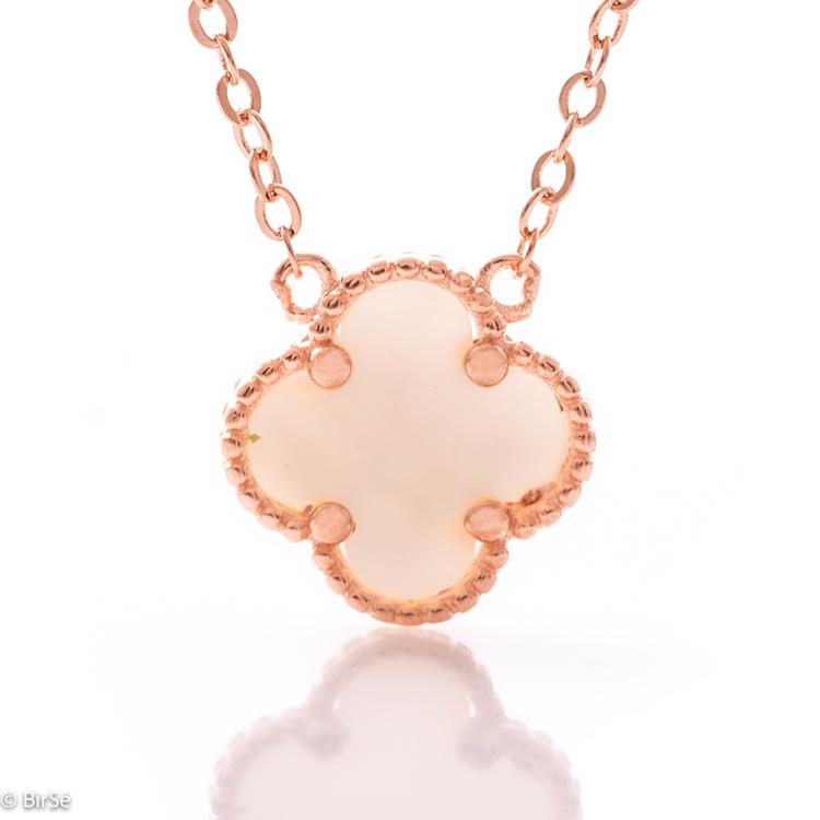 Silver necklace - Clover Mother of pearl