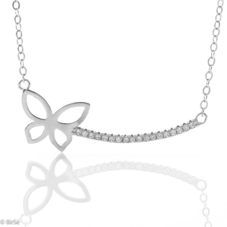 Silver necklace with Butterfly